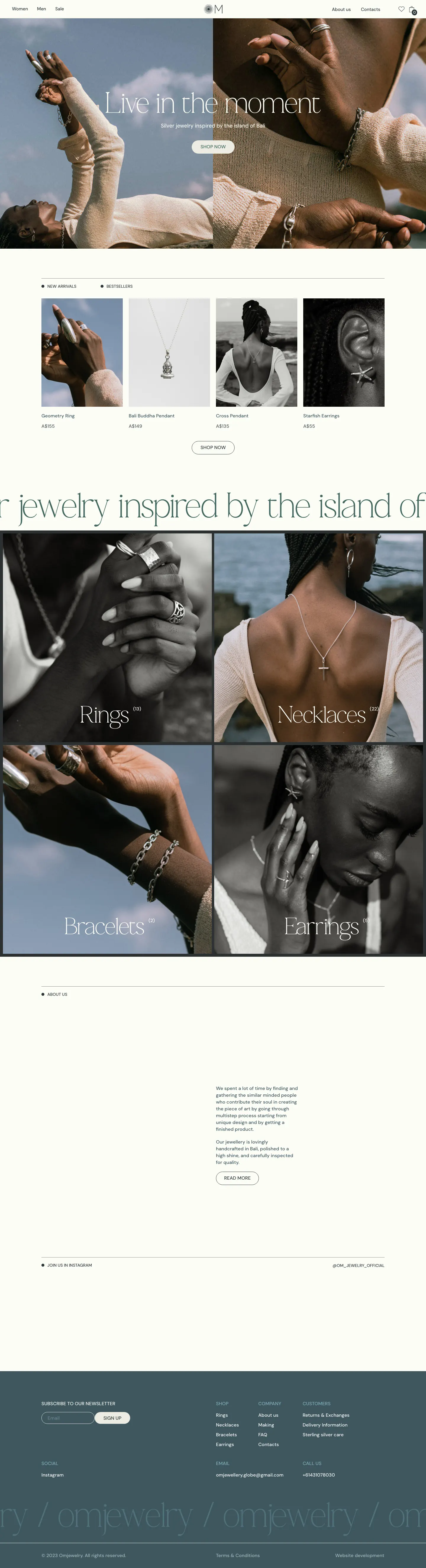OM Jewelry website